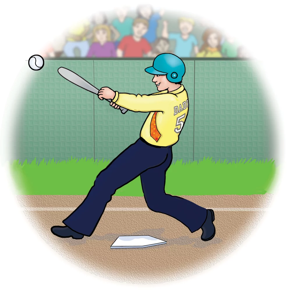 A man swinging a baseball bat