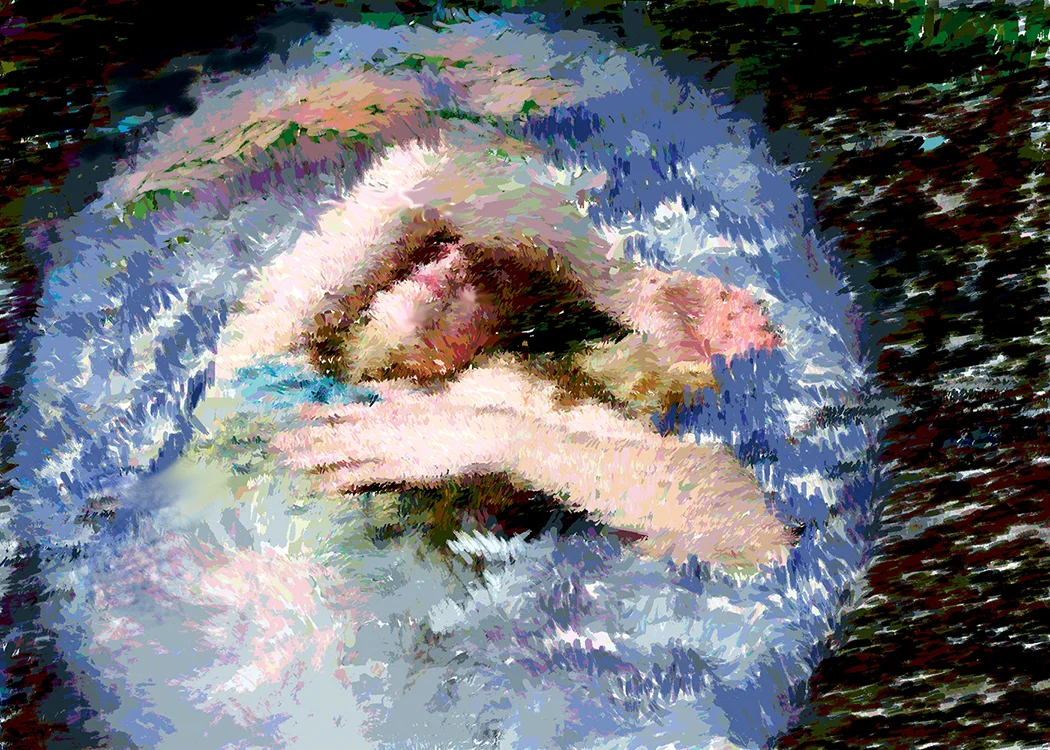 An image of a woman overliad on the earth using photomanipulation