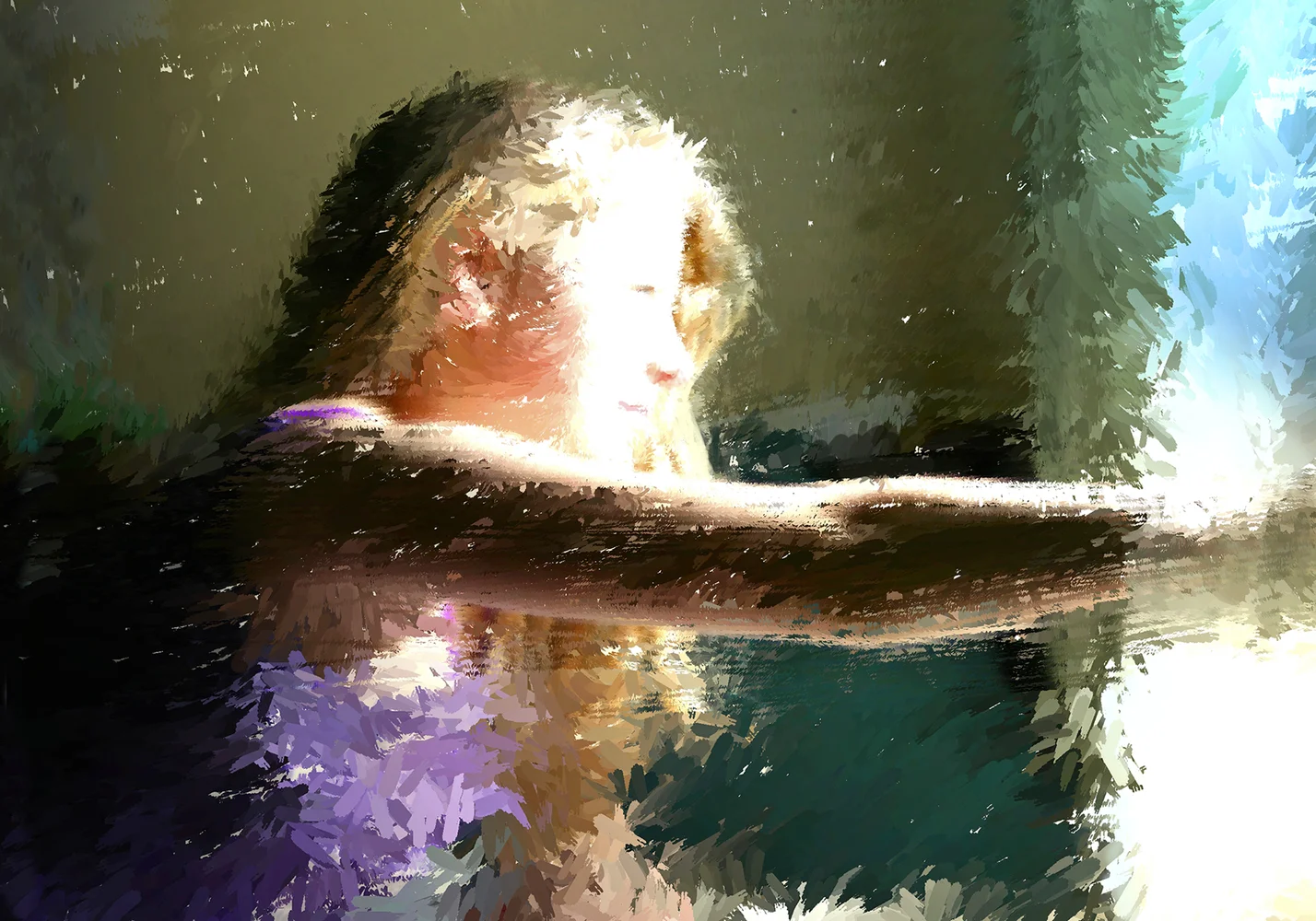 A woman looking out the window